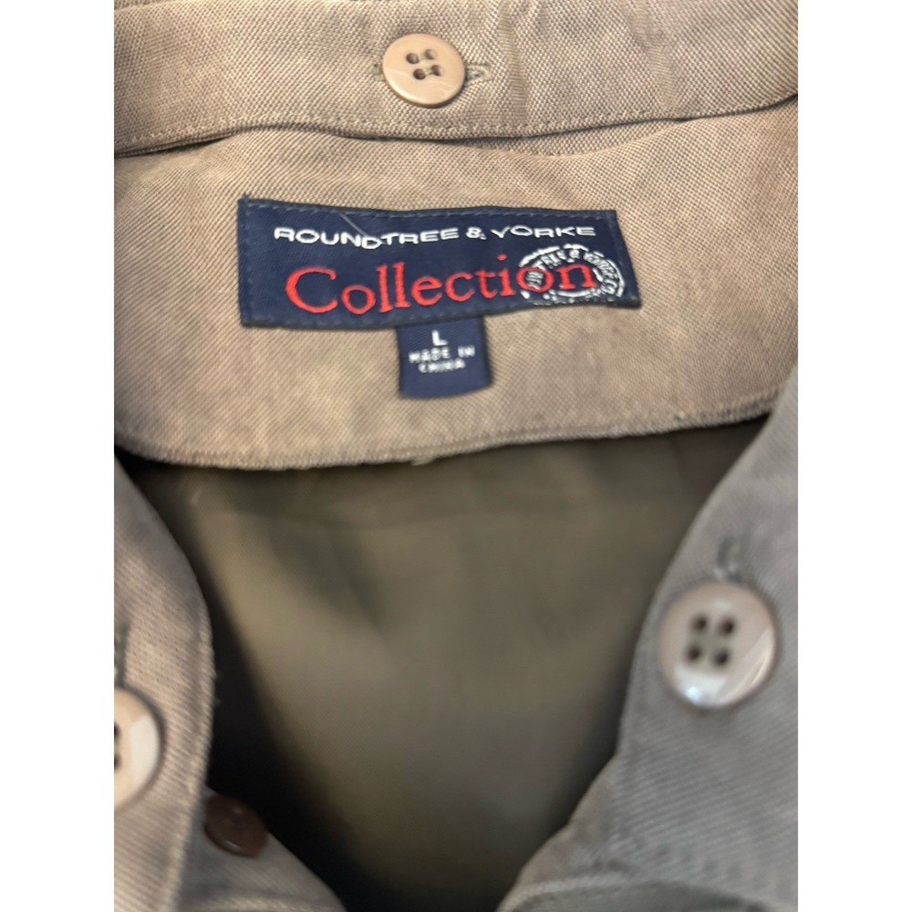 Roundtree & Yorke Men's Large Heavy Lined Barn Chore Jacket Large Brown Khaki - Picture 2 of 7